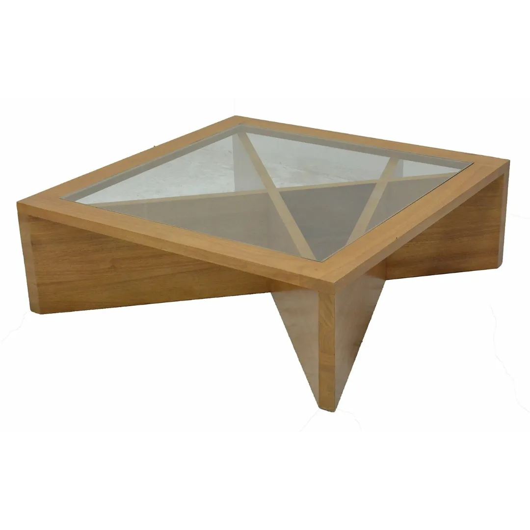 MD9047 Wood Low Table Square, Minimalist style square solid wood coffee table