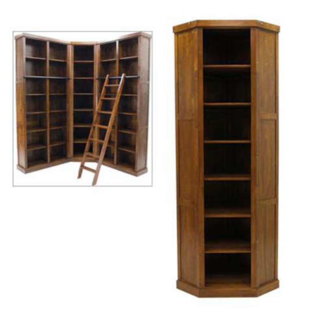 MD9054 Solid Wood Corner Bookshelf, Solid wood corner bookshelf