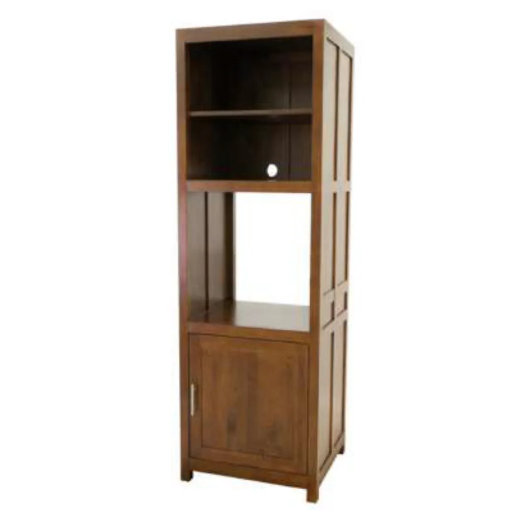 MD9057 Solid Wood Column Cabinet 1 Door, Tall solid wood storage cabinet with 1 door