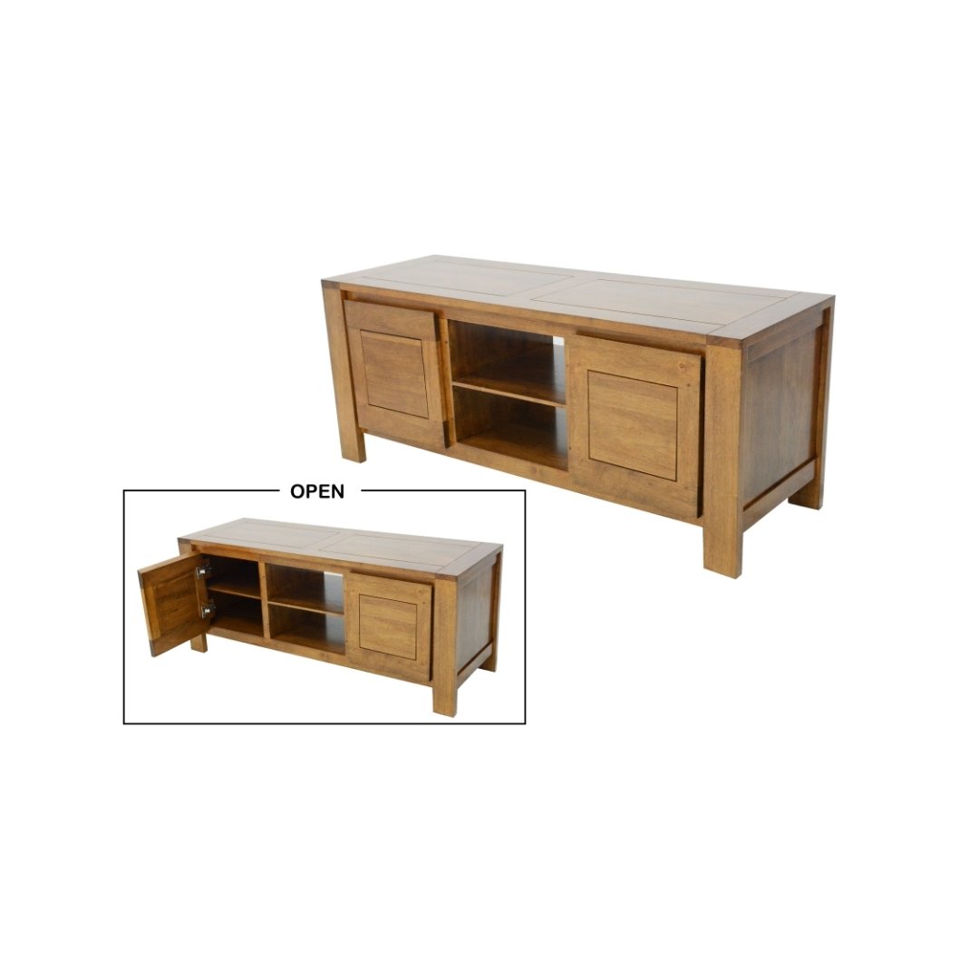 MD9061 Solid Wood TV Cabinet, Real wood TV stand with 2 doors