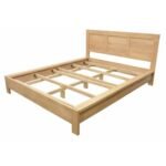 MD9070KF Solid Wood King Size Bed Frame, Elegant and simple design 6-foot solid wood bed frame