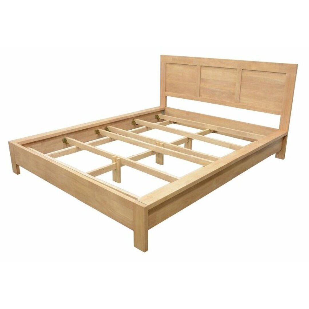 MD9070KF Solid Wood King Size Bed Frame, Elegant and simple design 6-foot solid wood bed frame