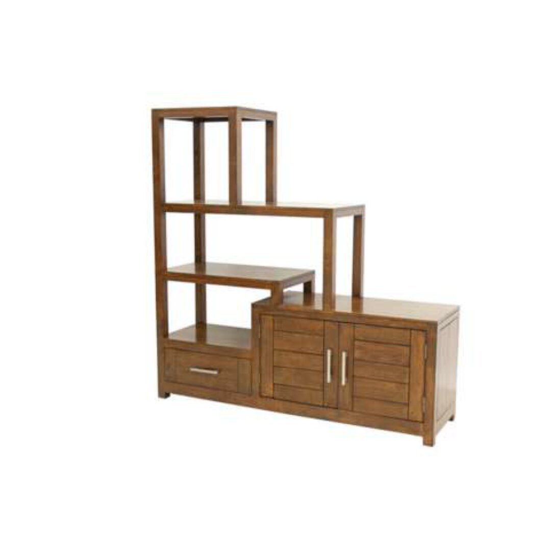MD9079 Solid Wood Staircase Shelf 4 Doors 1 Drawer, Solid wood staircase shelf