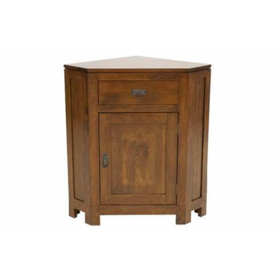 MD9094 Solid Wood Corner Cabinet 1 Door 1 Drawer, Solid wood corner cabinet