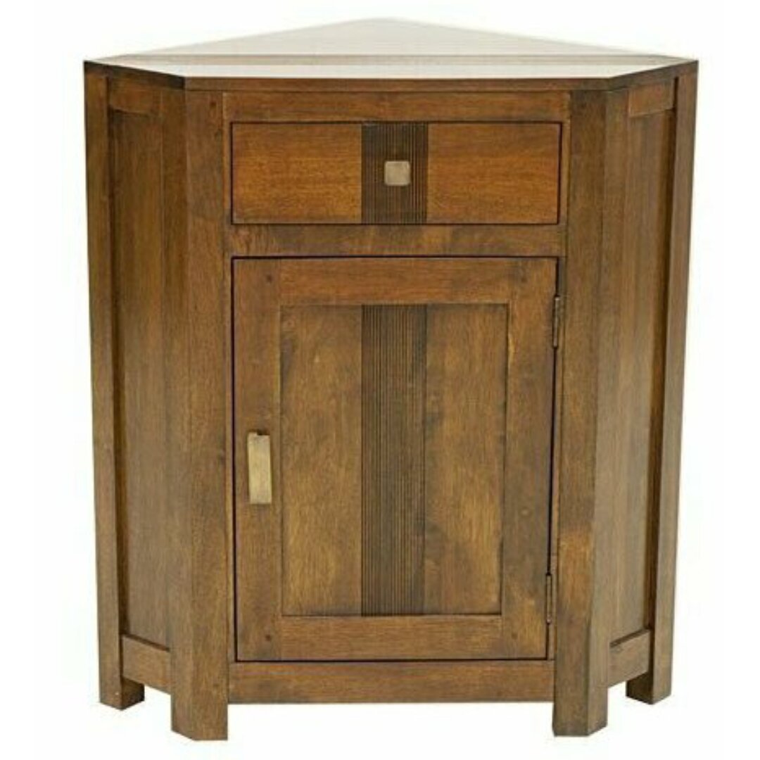MD9095 Solid Wood Corner Cabinet 1 Door 1 Drawer, Premium design solid wood corner cabinet