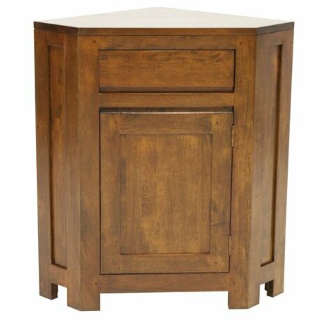 MD9096 Solid Wood Corner Cabinet 1 Drawer 1 Door, Classic design solid wood corner cabinet