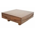 MD9102 Solid Wood Square Low Table 4 Drawers, Solid wood square coffee table with 4 drawers