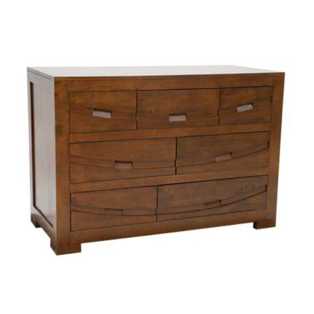 MD9108 Solid Wood Wide Chest of 7 Drawers, A wide chest of solid wood with 7 drawers