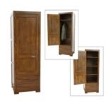 MD9109 Solid Wood Wardrobe 1 Door 2 Drawers, Tall, narrow solid wood wardrobe with 1 door and 2 drawers