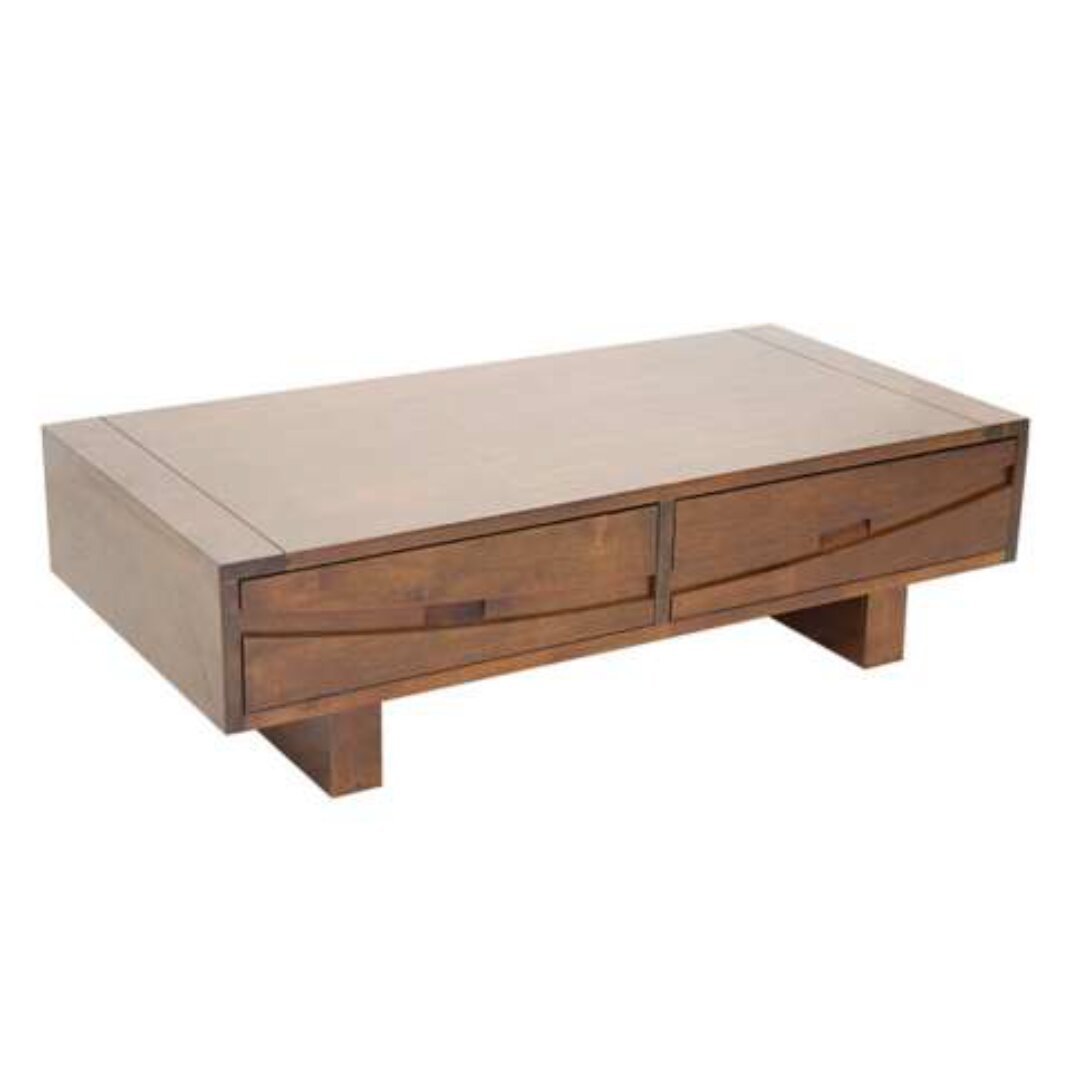 MD9111 Solid Wood Low Table 2 Drawers, 120 cm long, low solid wood table with 2 drawers