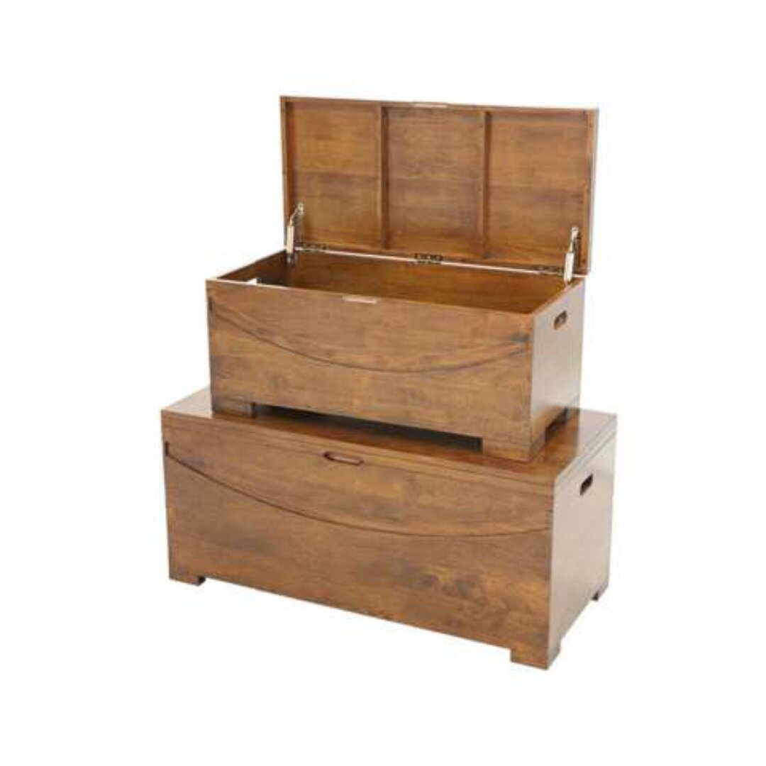 MD9115 Set of 2 Solid Wood Storage Chests, A set of two versatile solid wood storage chests