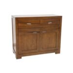MD9119 Solid Wood Low Cupboard 2 Doors 2 Drawers, 100 cm low solid wood storage cabinet