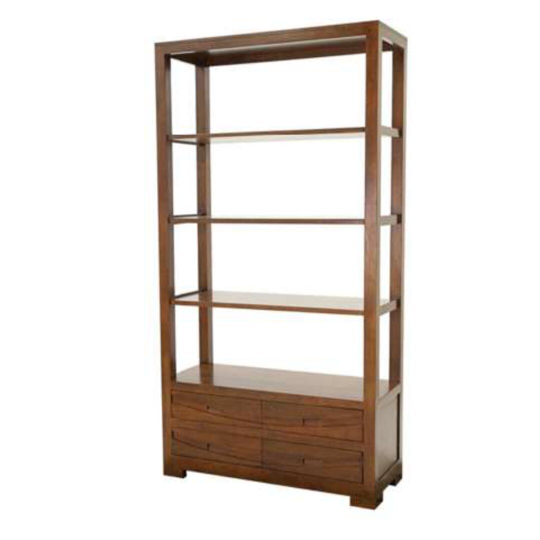 MD9121 Solid Wood Tall Bookshelf 4 Drawers, 190 cm tall solid wood bookshelf with 4 drawers