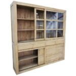 MD9135 Dresser, a two-piece display cabinet and bookshelf with four doors and four drawers