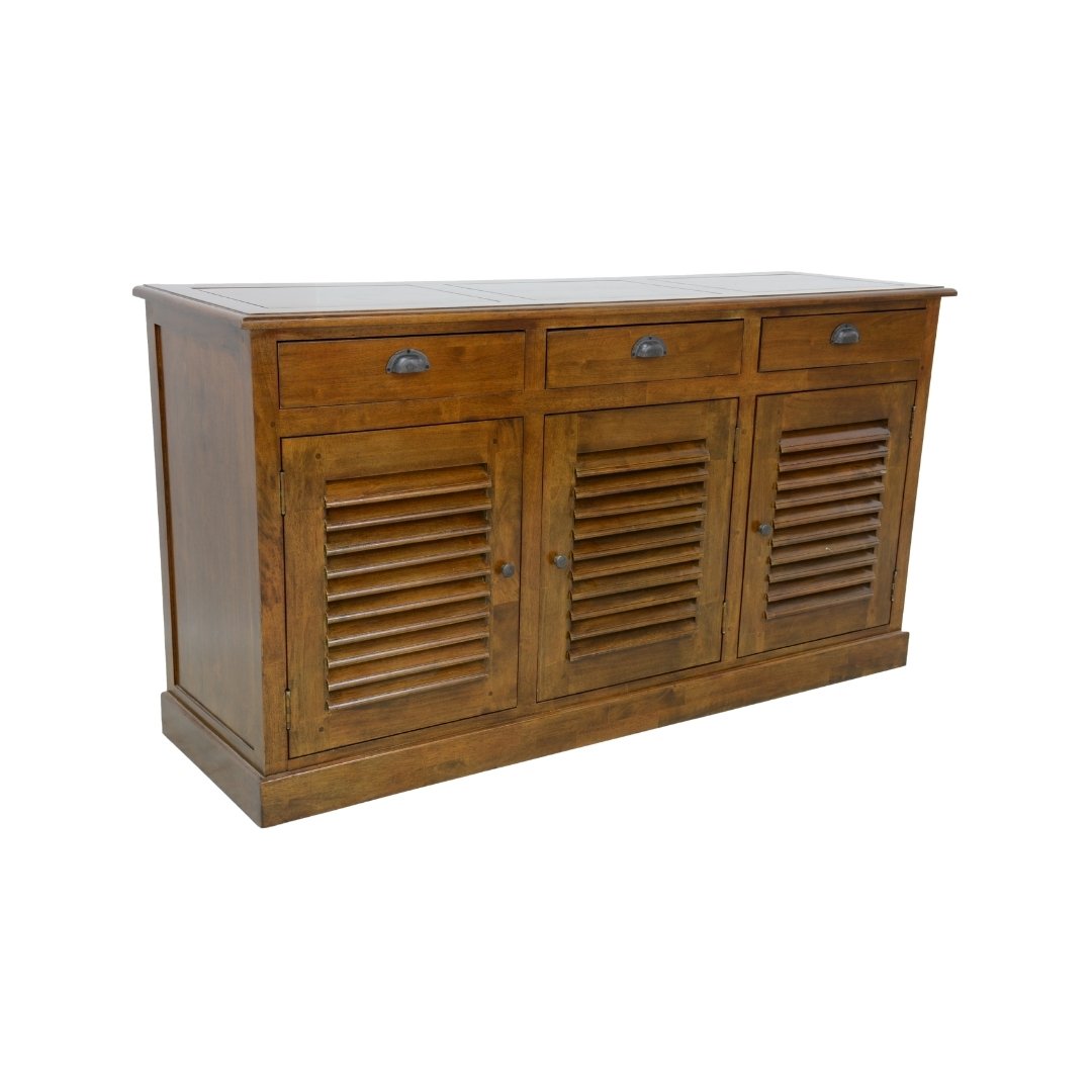 MD9173 Cupboard 3 Doors 3 Drawers, Wide, Solid Wood Storage Cabinet