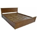 MD9180KTL Bed, 6-foot (King Size) Solid Wood Bed, Latte Design