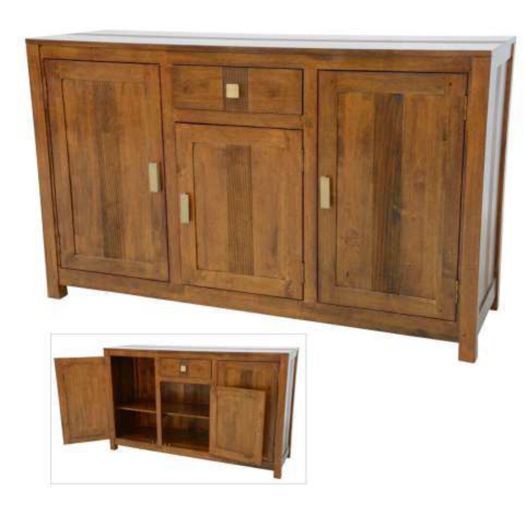 MD9185 Sideboard "Guinea", Solid wood sideboard with 3 doors and 1 drawer