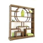MD9193 Bookshelf, large solid wood bookshelf, 166 cm wide