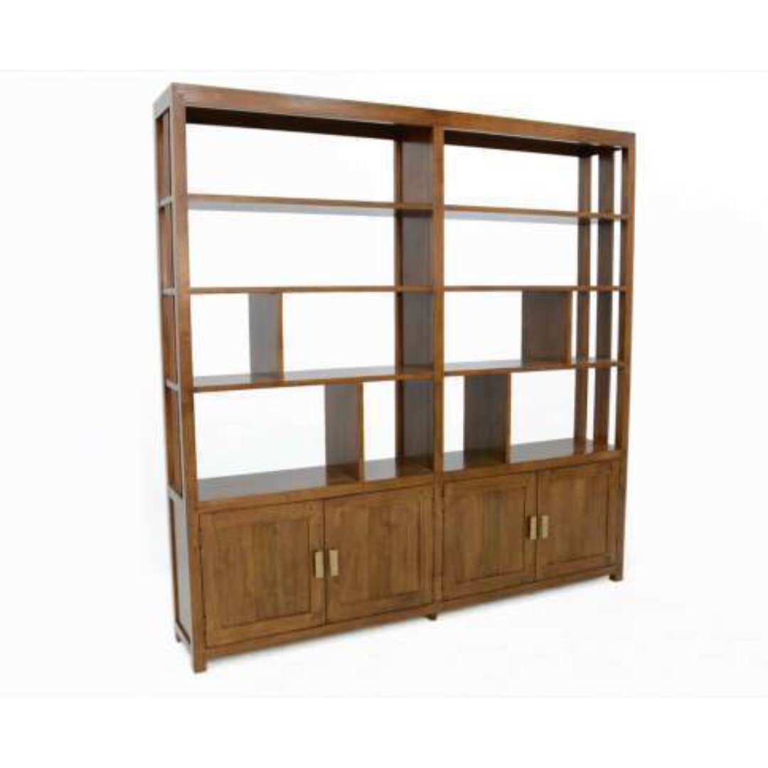 MD9194 Bookshelf 4 Doors, Solid wood bookshelf with 4 doors, 180 cm wide