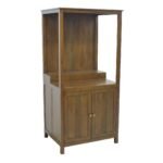MD9196 Wooden Buddha Shelf, Authentic wood altar shelf with storage compartment and two doors