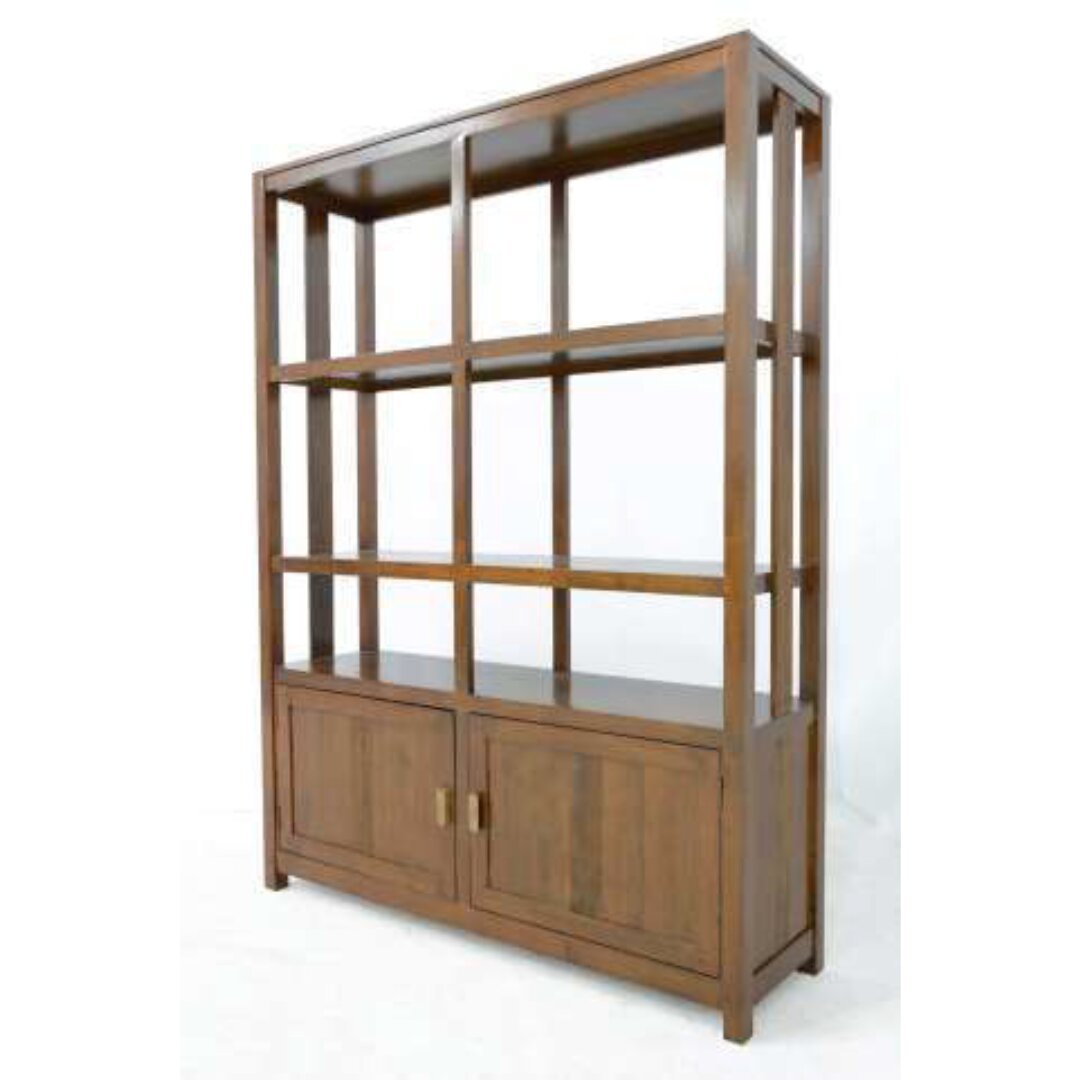 MD9197 Wooden Bookshelf, Solid wood bookshelf with two storage doors