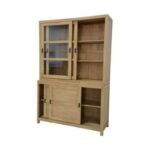 MD9203 Wooden Dresser Cabinet, Solid wood display and storage cabinet with 4 sliding doors