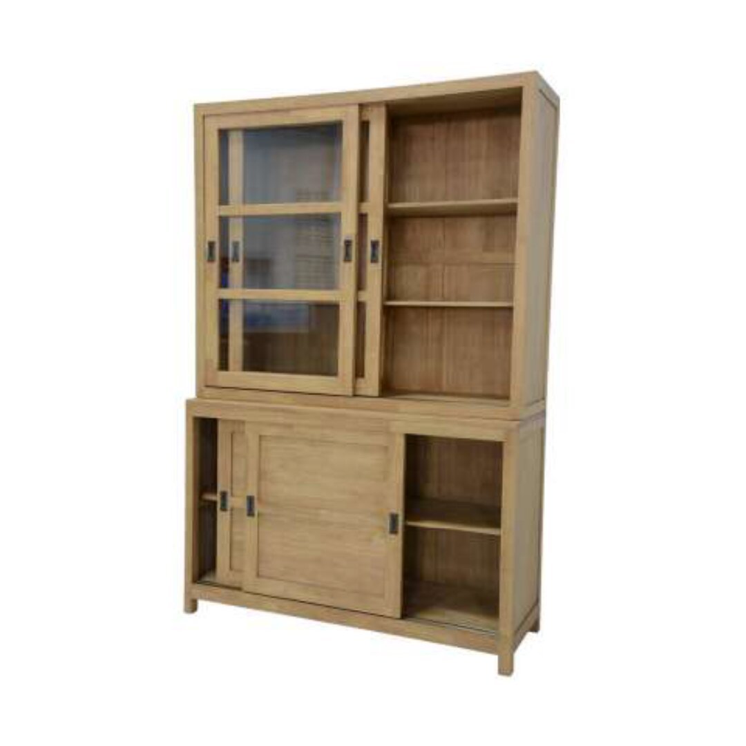 MD9203 Wooden Dresser Cabinet, Solid wood display and storage cabinet with 4 sliding doors