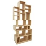 MD9216 Asymmetric Wooden Bookshelf, Tall, solid wood bookshelf