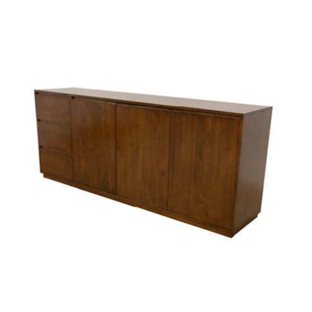 MD9230 Sideboard 3 Drawers 3 Doors, Extra Large 220 cm Solid Wood Sideboard with 3 Drawers and 3 Doors