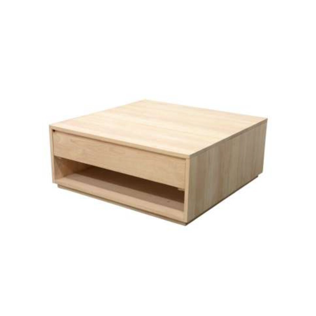 MD9235 Coffee Table 2 Drawers, Solid wood coffee table with 2 drawers, square shape, minimalist style
