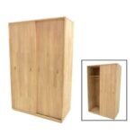 MD9254KD 2-Door Wooden Wardrobe, Solid wood wardrobe with 2 doors