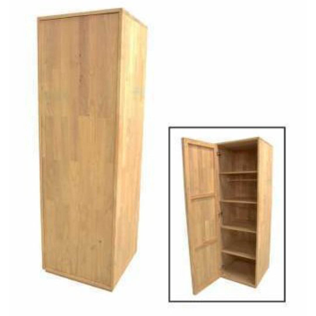 MD9256 Tall Wooden Wardrobe with 4 Shelves, Solid wood tall wardrobe with 4 shelves