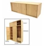 MD9257 3-Door Wooden Cabinet & Sideboard, 180 cm wide, solid wood sideboard with 3 doors