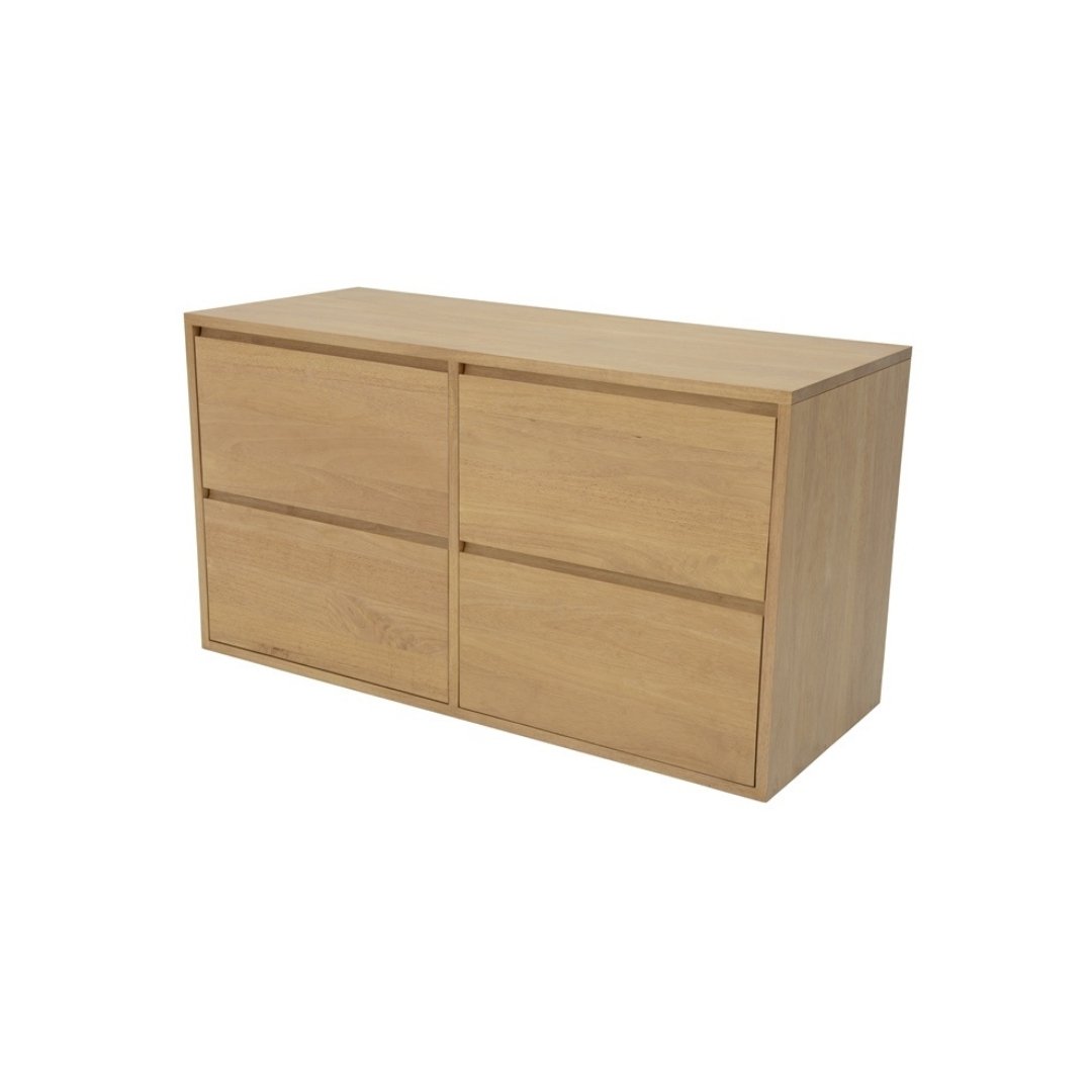 MD9260 Wooden Bathroom Counter with 4 Drawers, 120 cm Solid Wood Bathroom Counter