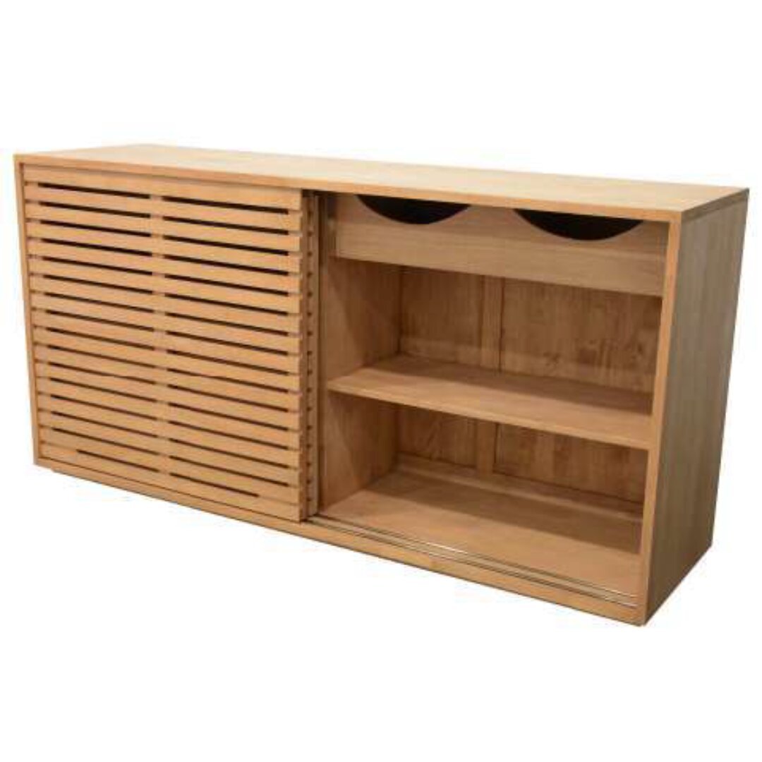 MD9271 Storage Cabinet, Solid wood storage cabinet with 2 sliding doors and 2 drawers
