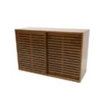 MD9272 Storage Cabinet, Solid wood storage cabinet with 2 sliding doors and 2 drawers, 120 cm