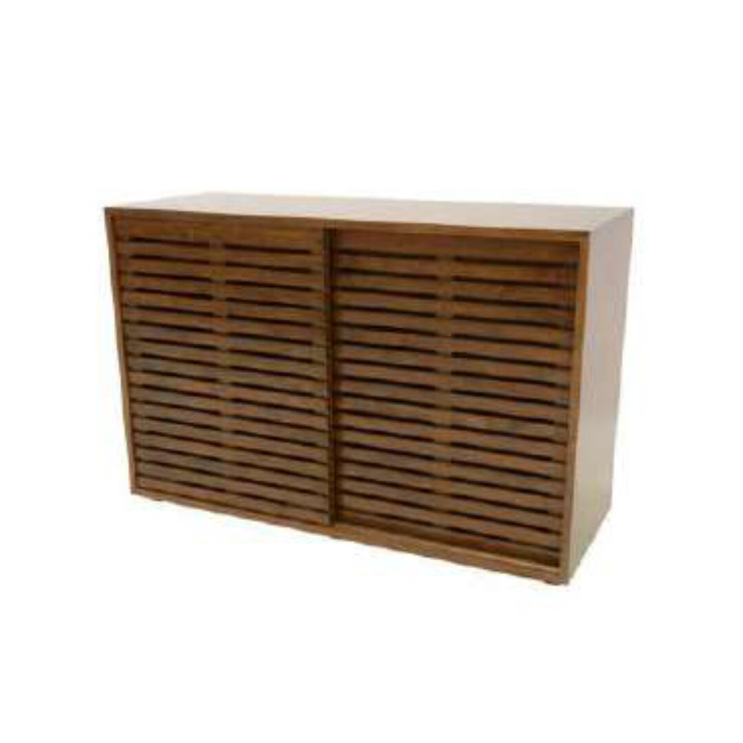 MD9272 Storage Cabinet, Solid wood storage cabinet with 2 sliding doors and 2 drawers, 120 cm