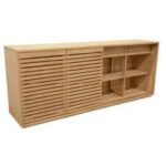 MD9273 Storage Cabinet, Extra-large, 200 cm diameter solid wood storage cabinet with 4 sliding doors and 4 drawers
