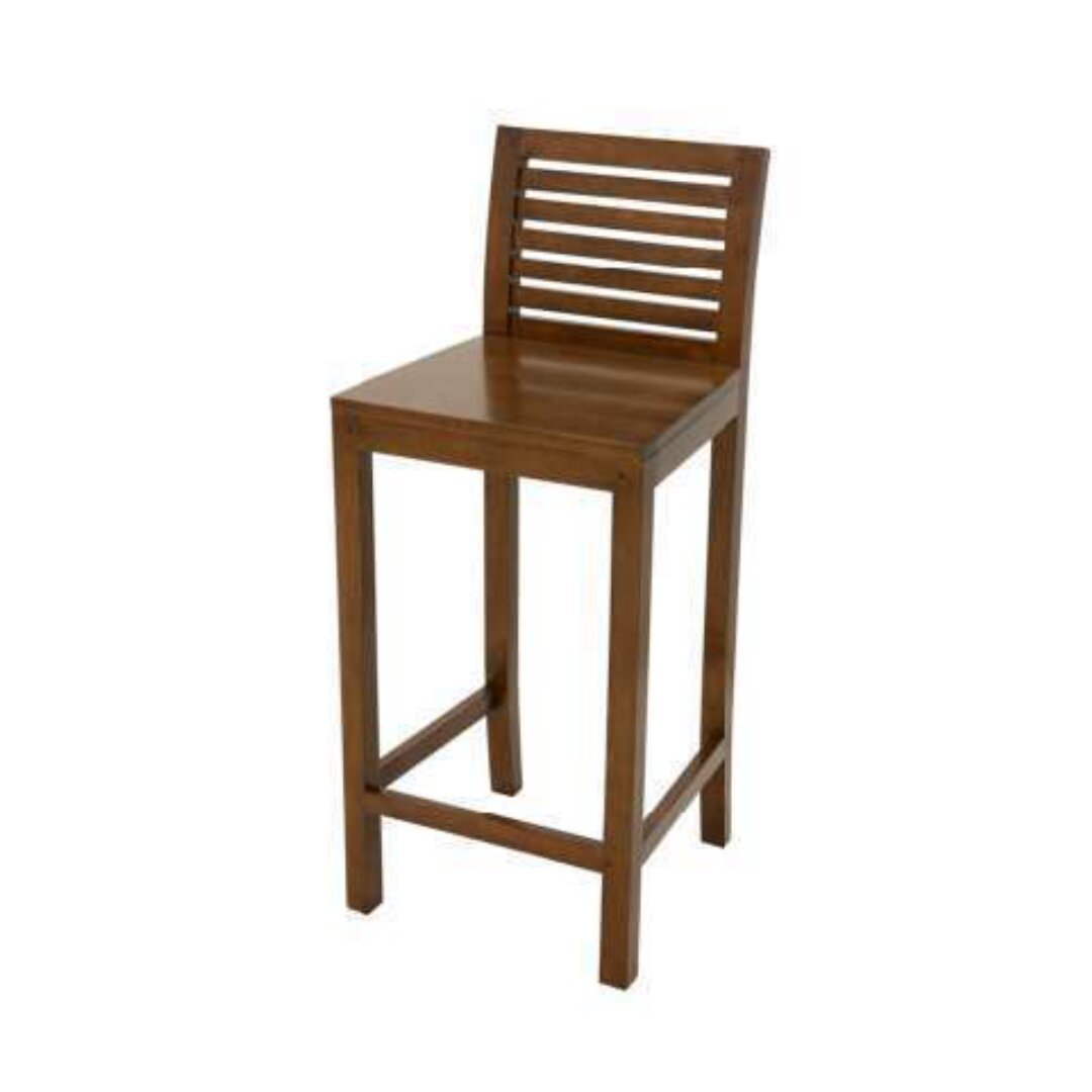 MD9276 Bar Chair, Solid wood bar stool with high backrest (seat length 76 cm)