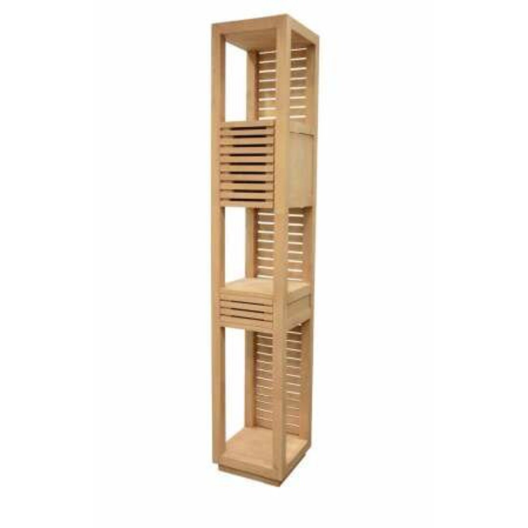 MD9283 Bathroom Column, Tall bathroom cabinet made of solid wood, with 1 door and 1 drawer