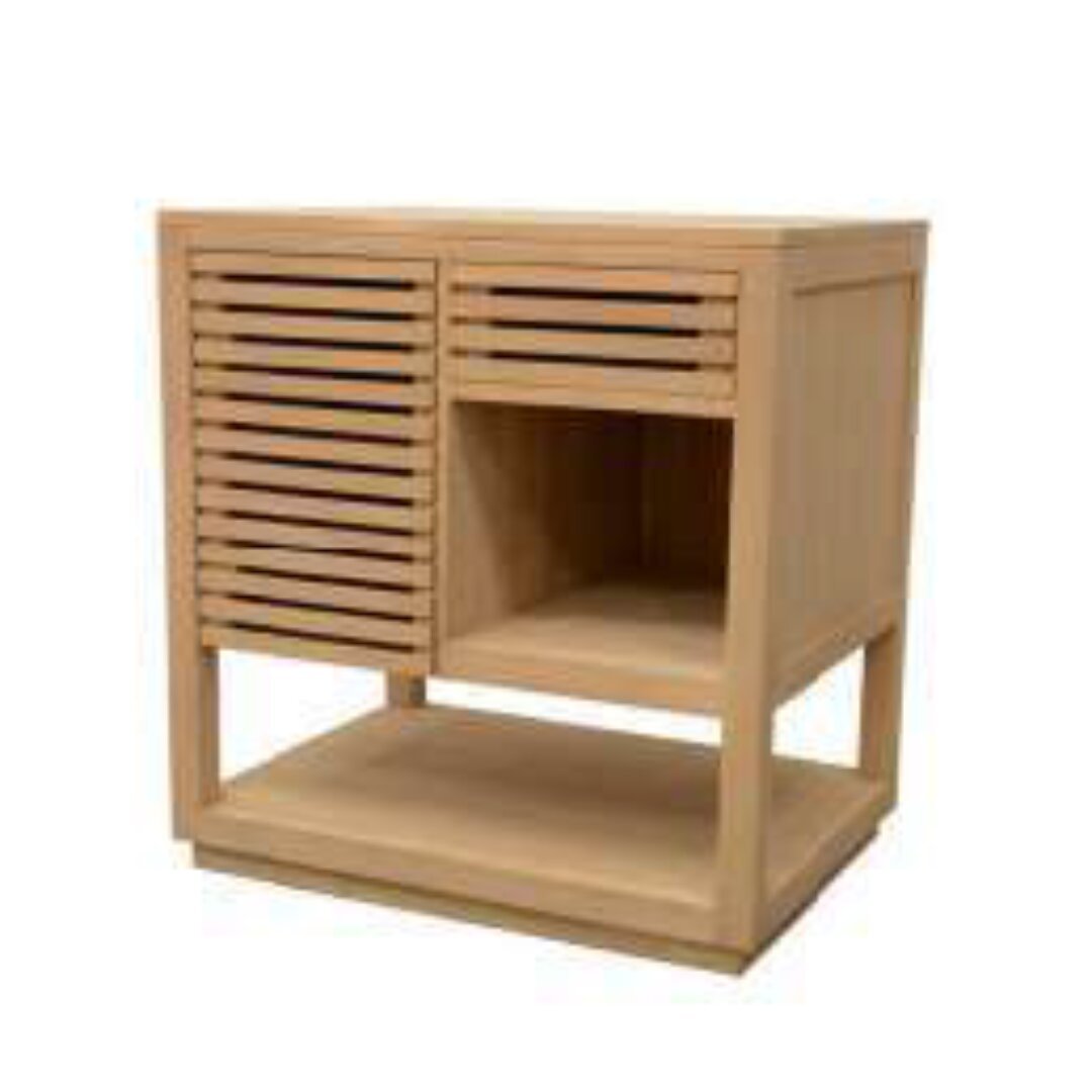 MD9285 Sink Counter, Solid wood sink counter with 1 door and 1 drawer, 80 cm