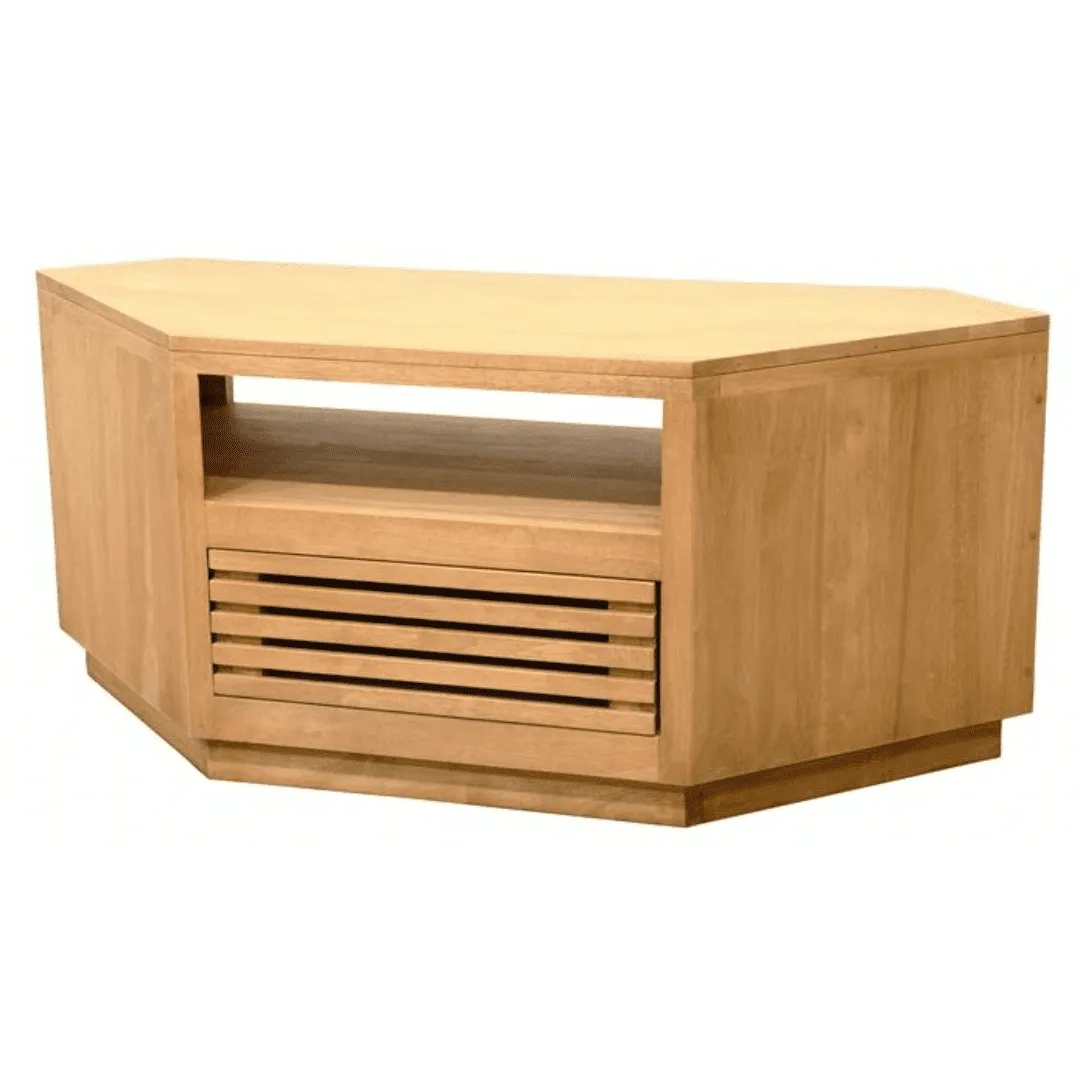 MD9301 Solid Wood Corner TV Cabinet with 1 Drawer (115cm)