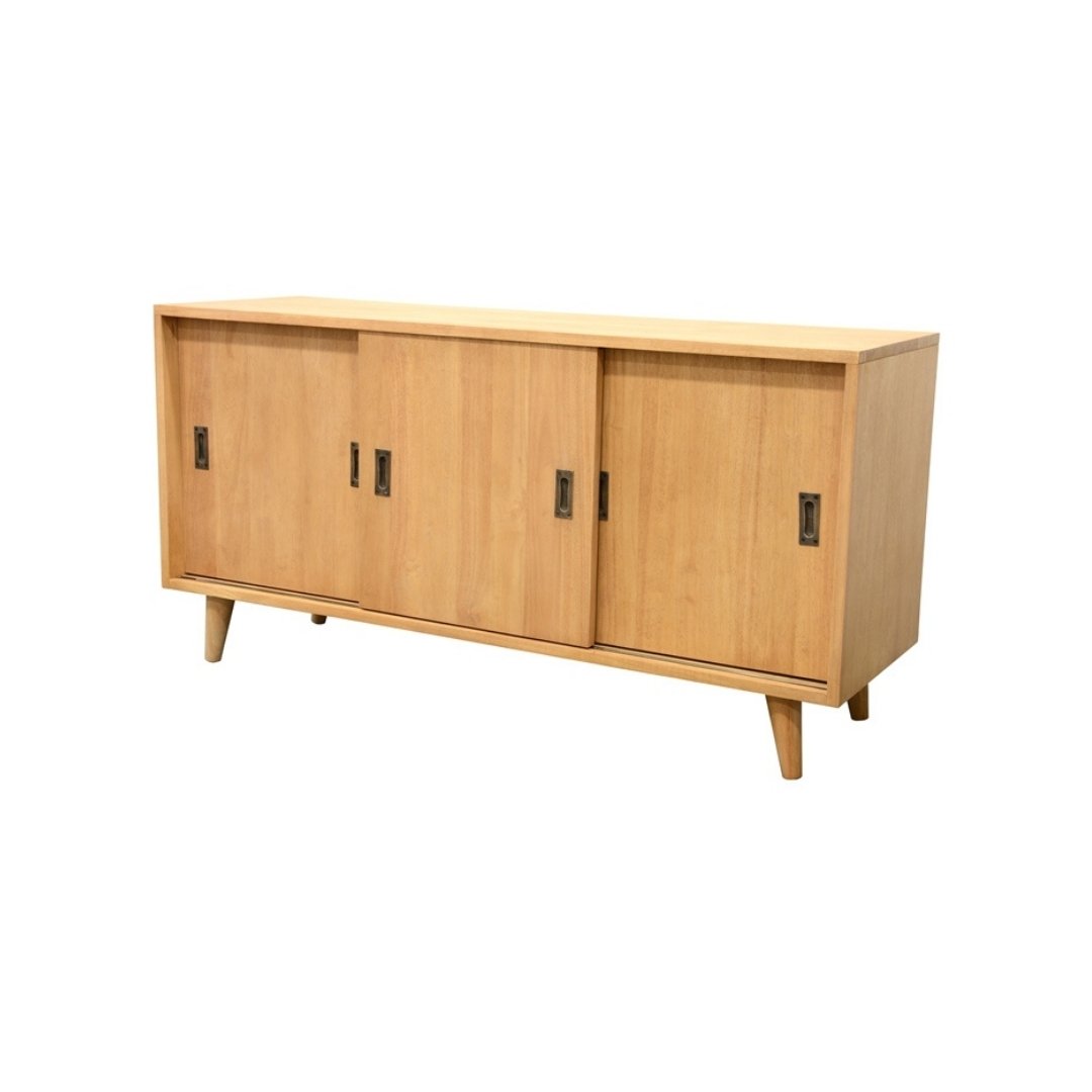 MD9310 Solid Wood TV Cabinet with 3 Sliding Doors (140cm)