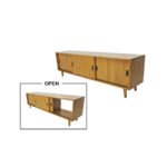 MD9311 Massive Solid Wood TV Cabinet with 3 Sliding Doors (200cm)