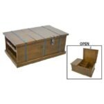 MD9330 Solid Wood Low Coffee Table with Storage Box