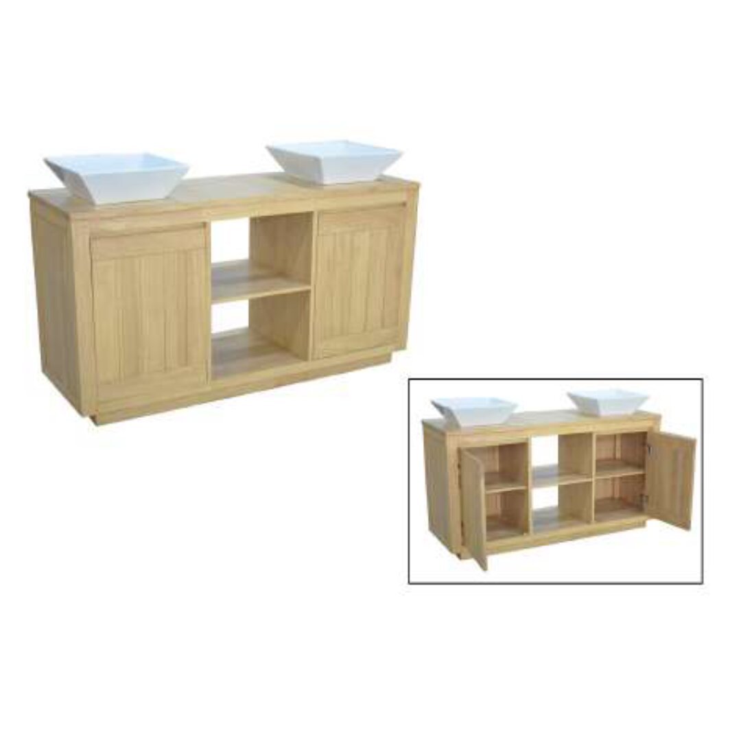 MD9334-1 Solid Wood Double Door Bathroom Sink Cabinet (150cm)