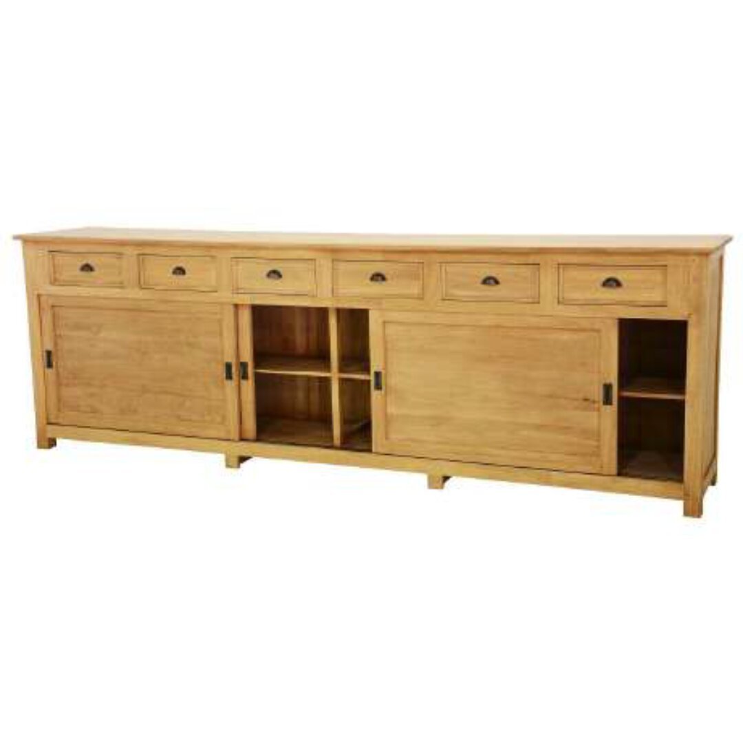 MD9335 Massive Solid Wood Sideboard with 6 Drawers & 3 Doors (305cm)