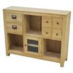 MD9336 Slim Solid Wood Bathroom Cabinet with 1 Door & 6 Drawers (100cm)