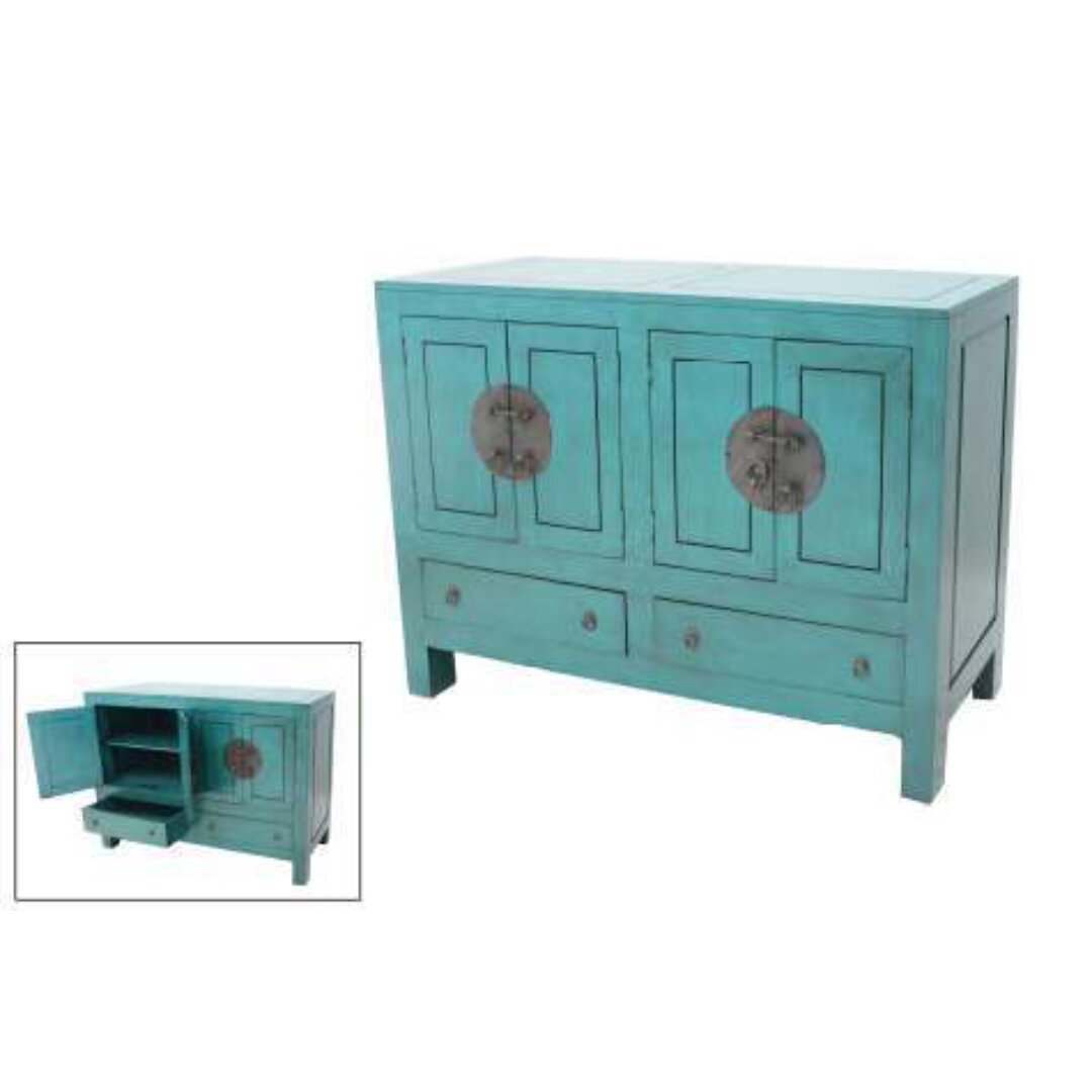 MD9339 Classic Oriental Chinese Cabinet with 4 Doors & 2 Drawers