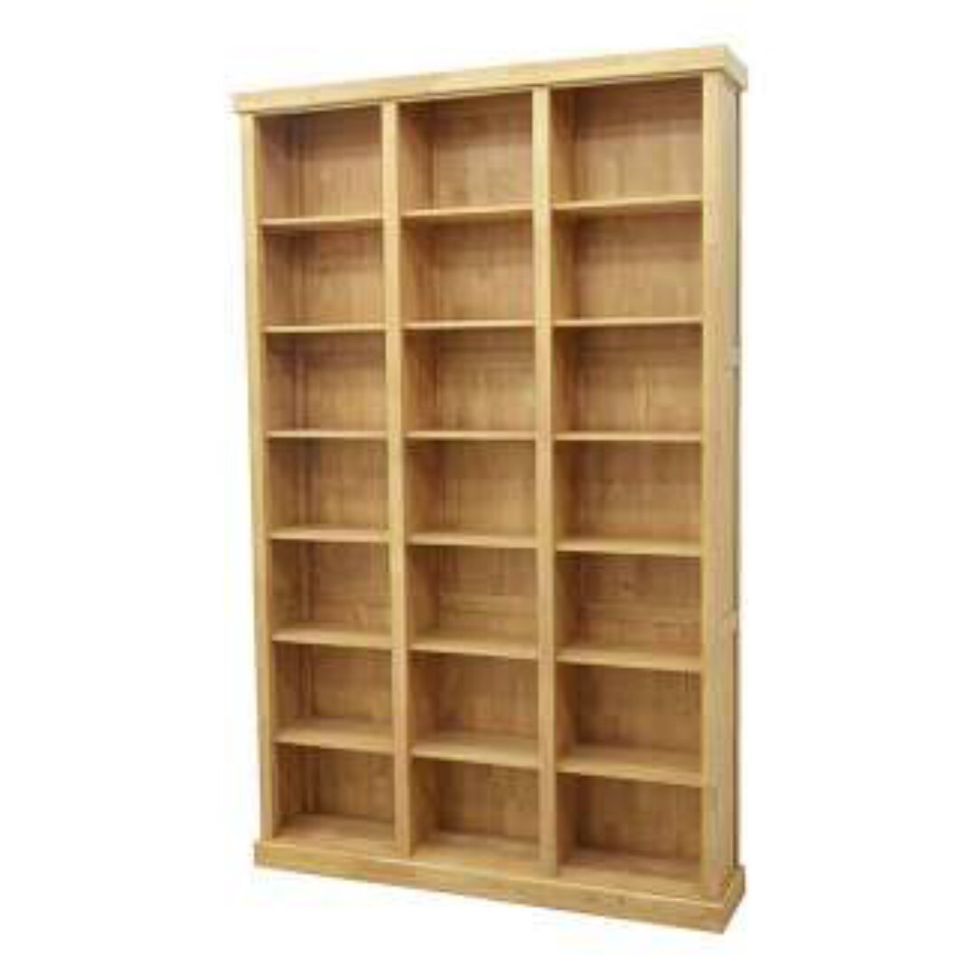 MD9349 Grand Solid Wood 3-Column Bookshelf (150x32x240cm)